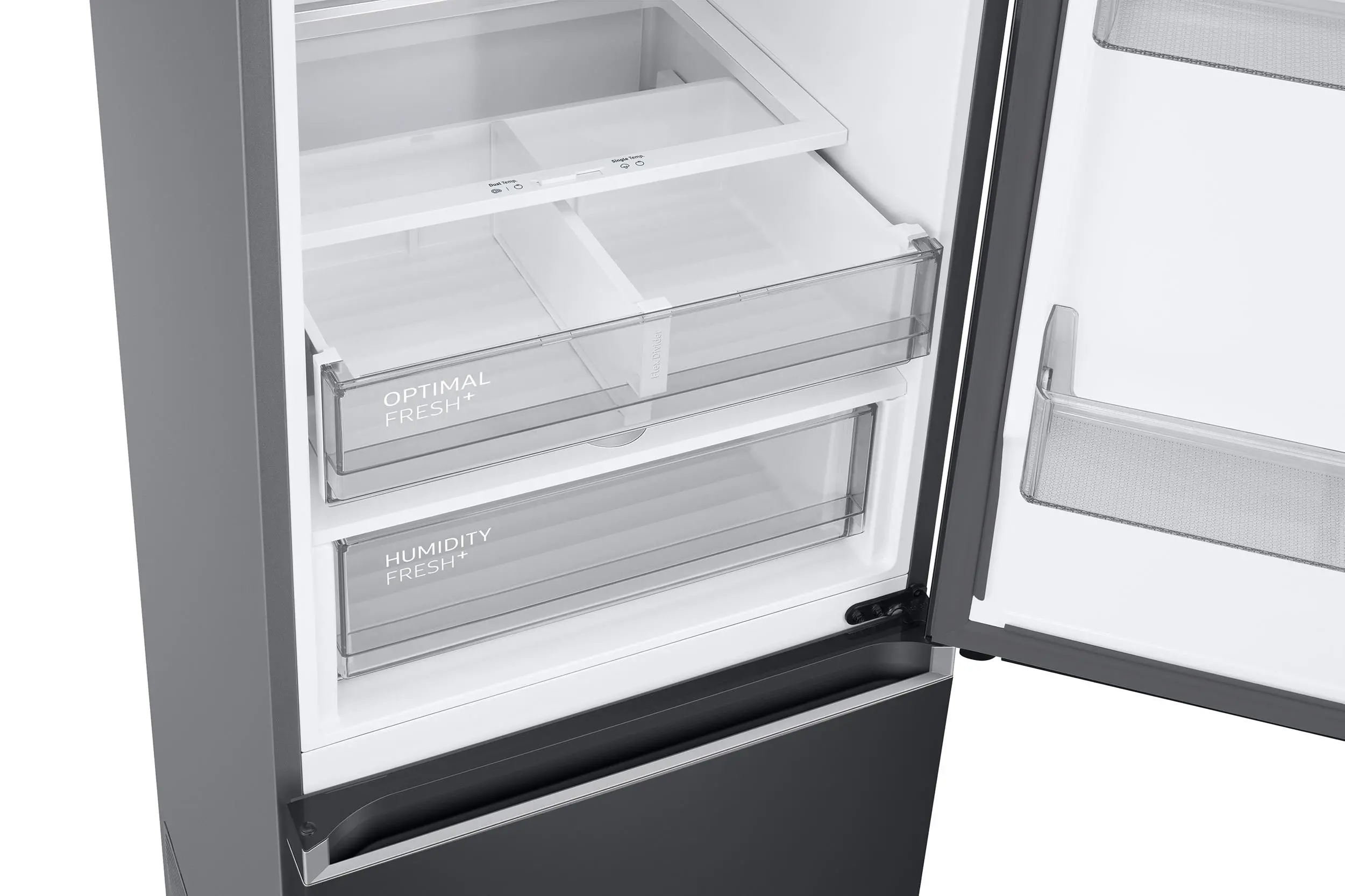 Lodówka Samsung RB38C705CB1 Pełny No Frost 203cm Szuflada z kontrolą wilgotności Zdalne sterowanie Grafitowa Stal