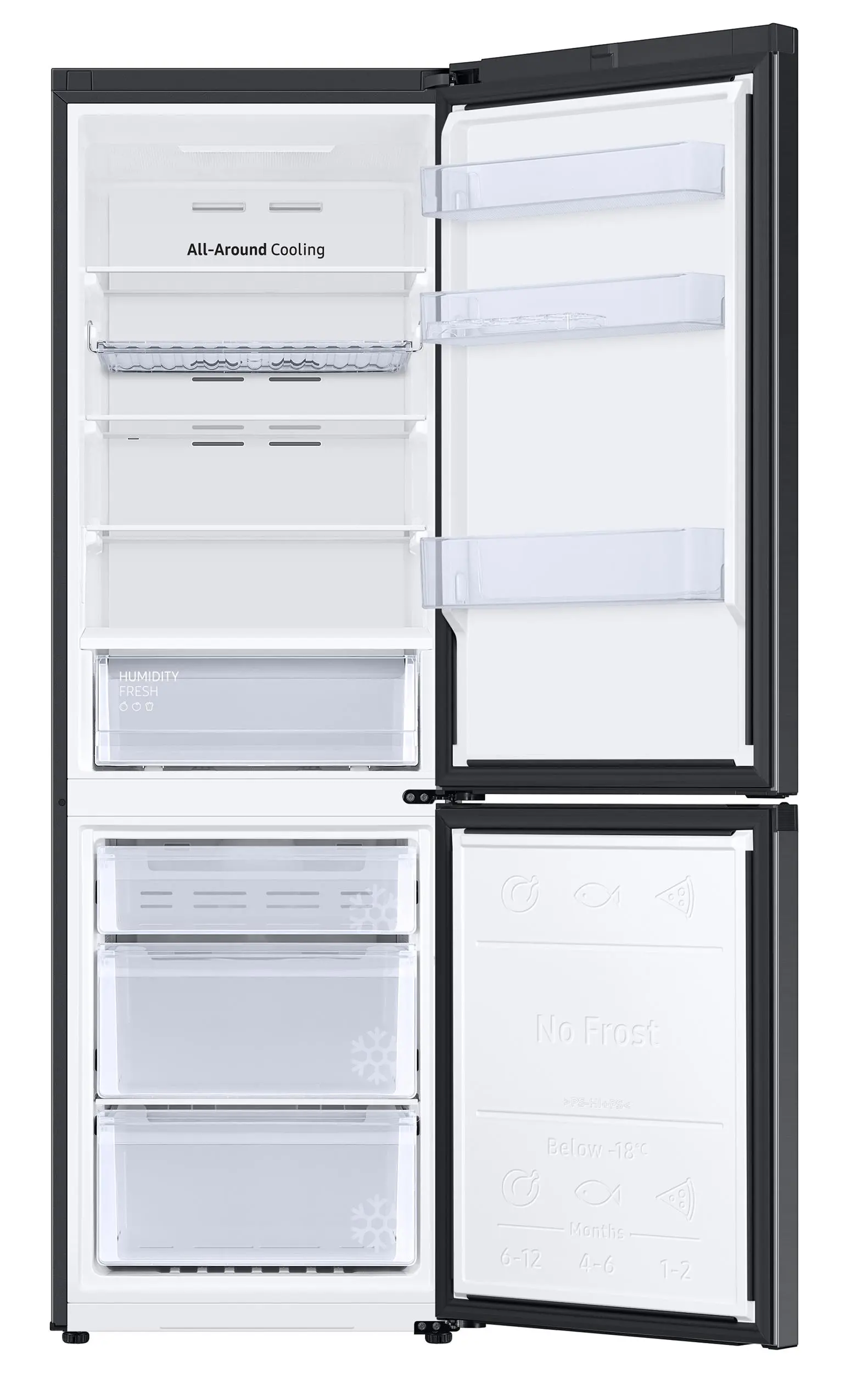 Lodówka Samsung RB34C672DBN Pełny No Frost 185,3cm Komora świeżości Zdalne sterowanie Czarny
