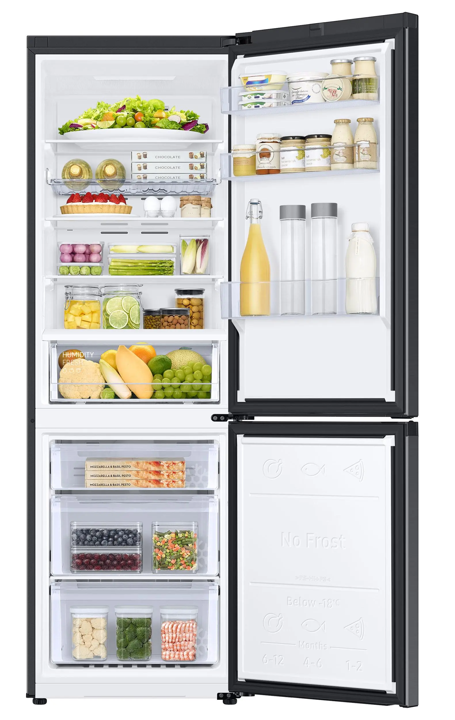 Lodówka Samsung RB34C672DBN Pełny No Frost 185,3cm Komora świeżości Zdalne sterowanie Czarny