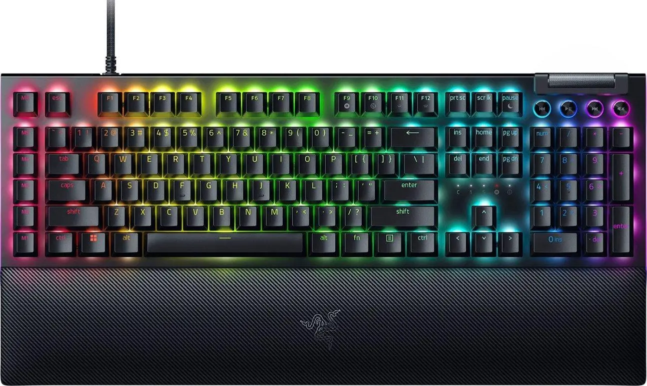 Klawiatura mechaniczna Razer BlackWidow V4 US Yellow Switch Czarny