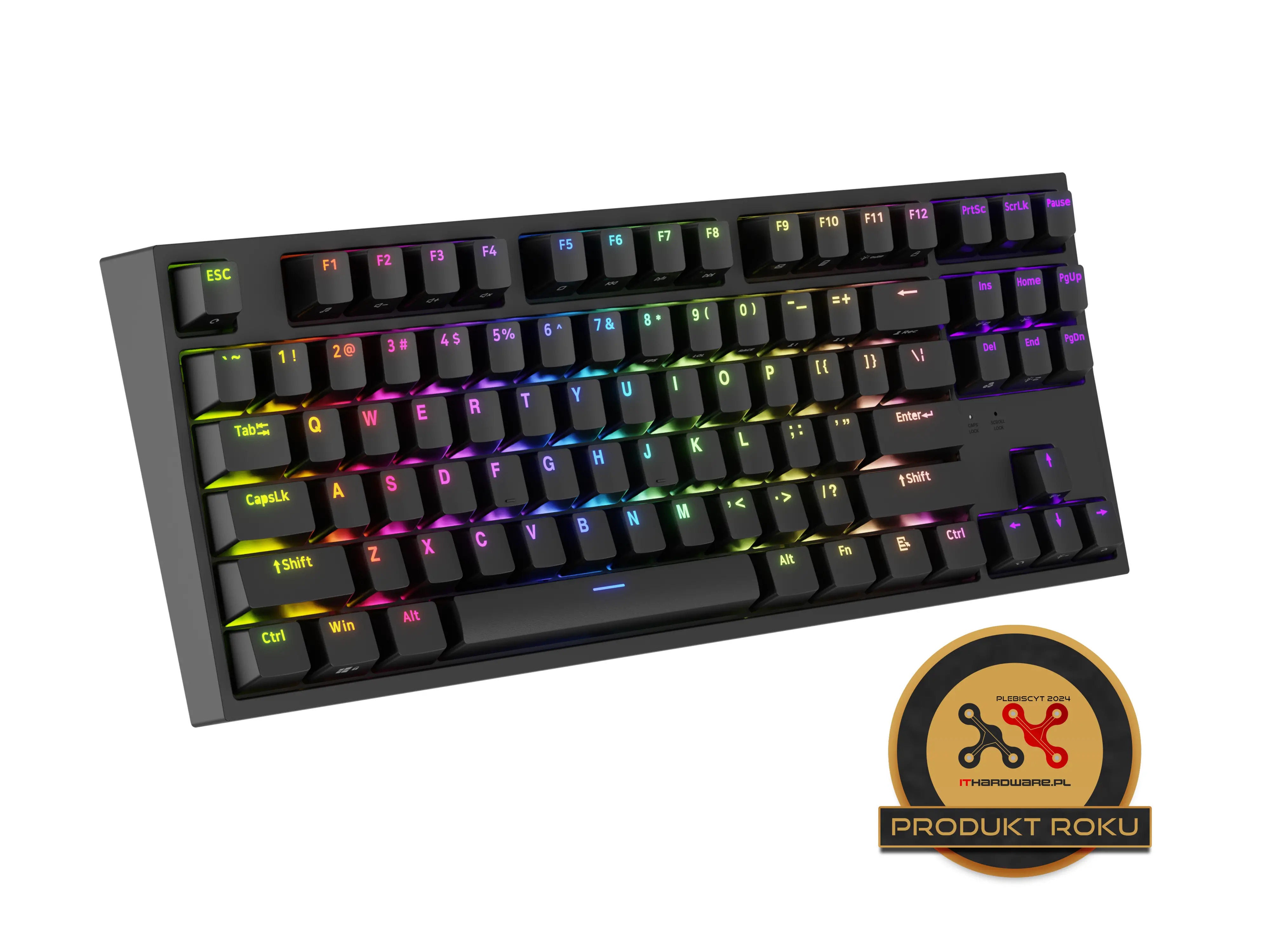 Klawiatura mechaniczna Genesis Thor 404 TKL US RGB Gateron Yellow Pro Czarny