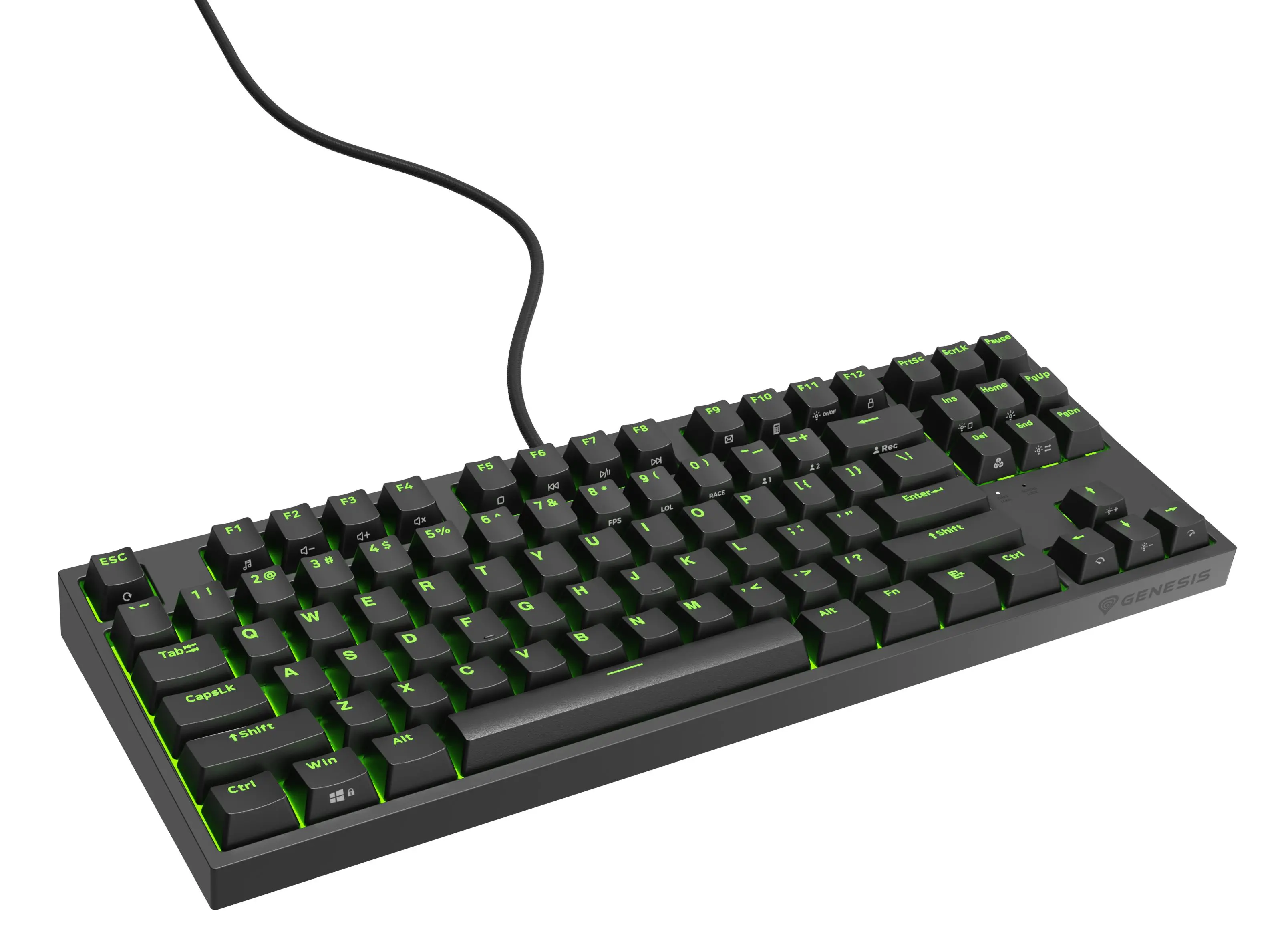 Klawiatura mechaniczna Genesis Thor 404 TKL US RGB Gateron Yellow Pro Czarny