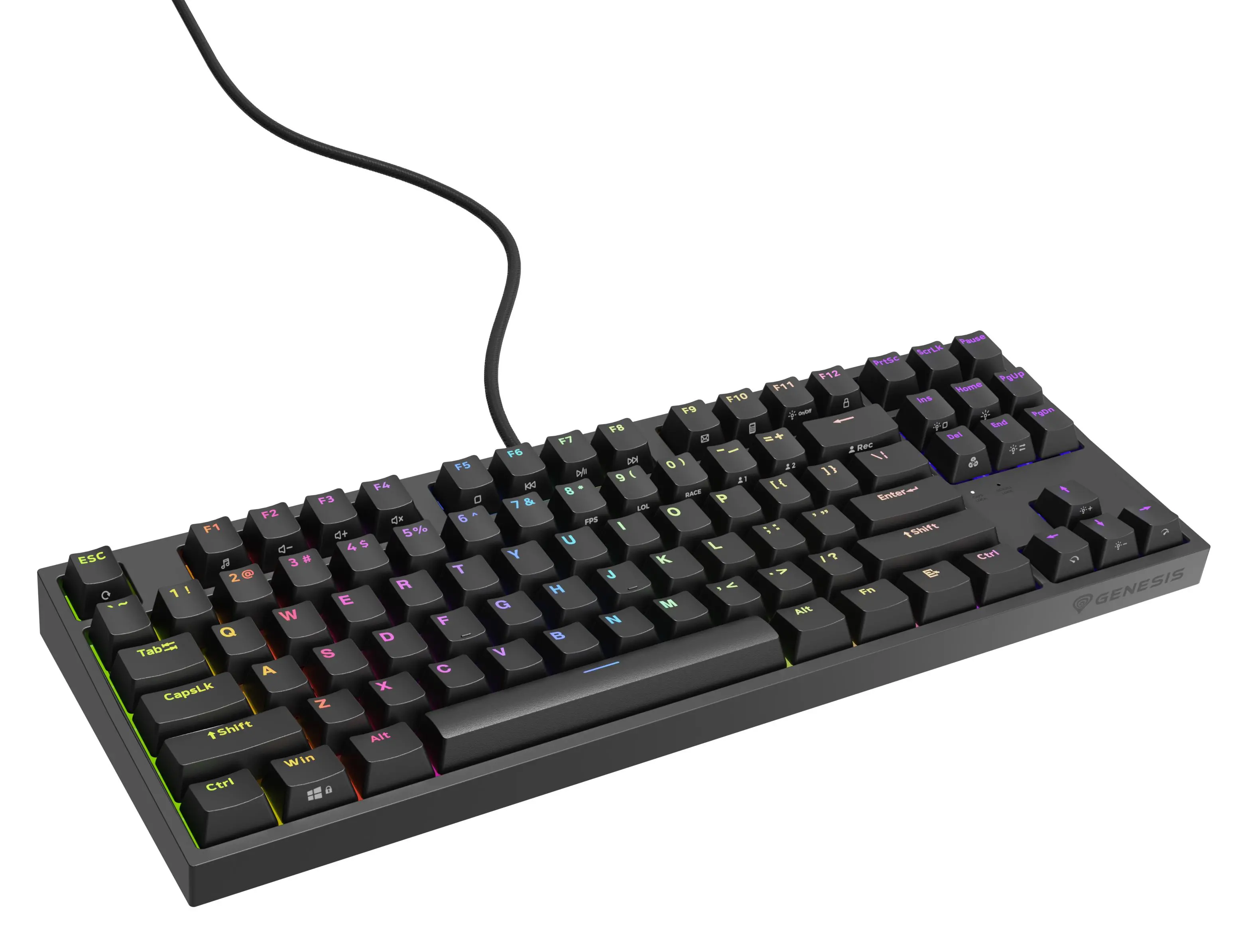 Klawiatura mechaniczna Genesis Thor 404 TKL US RGB Gateron Yellow Pro Czarny