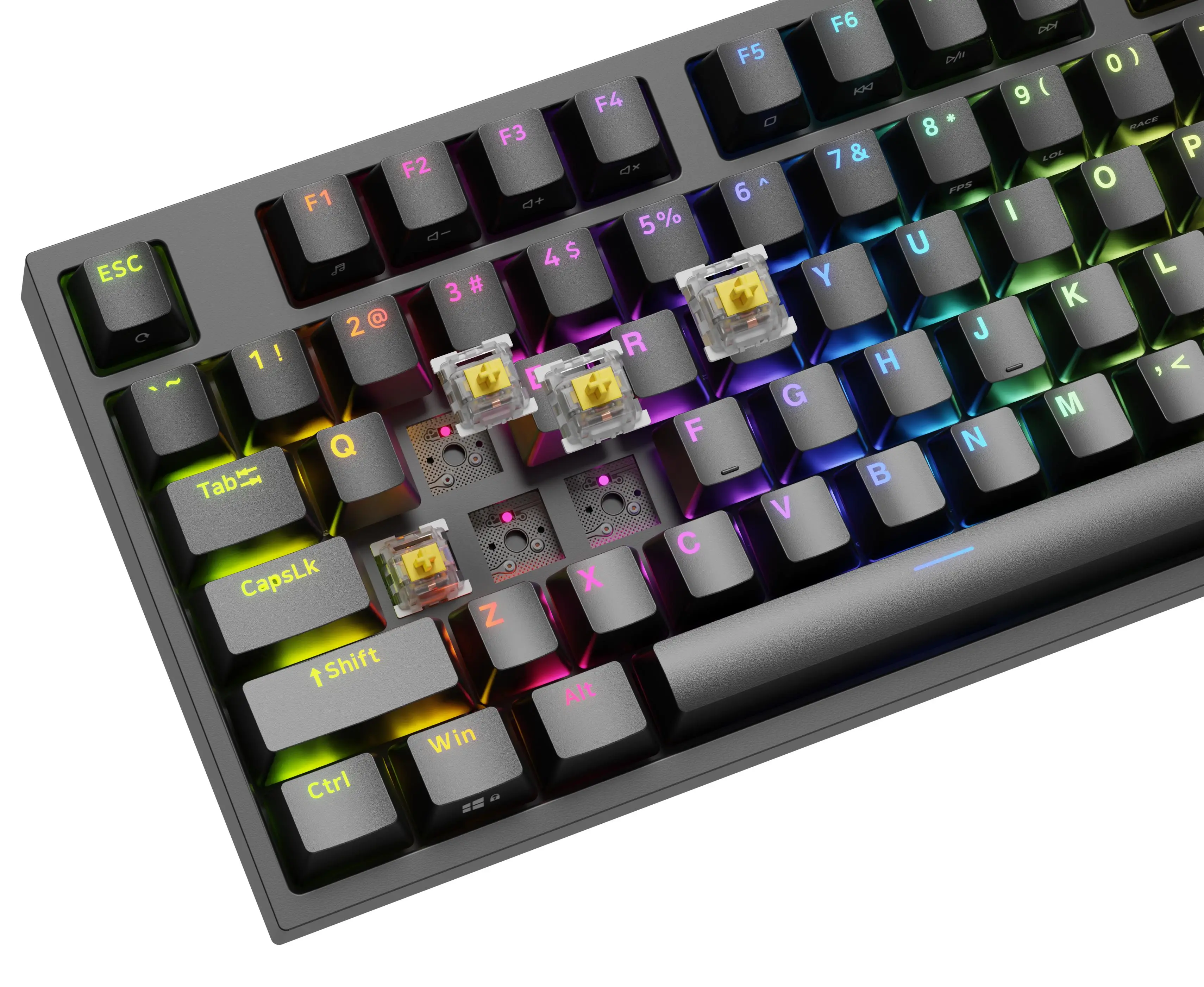 Klawiatura mechaniczna Genesis Thor 404 TKL US RGB Gateron Yellow Pro Czarny