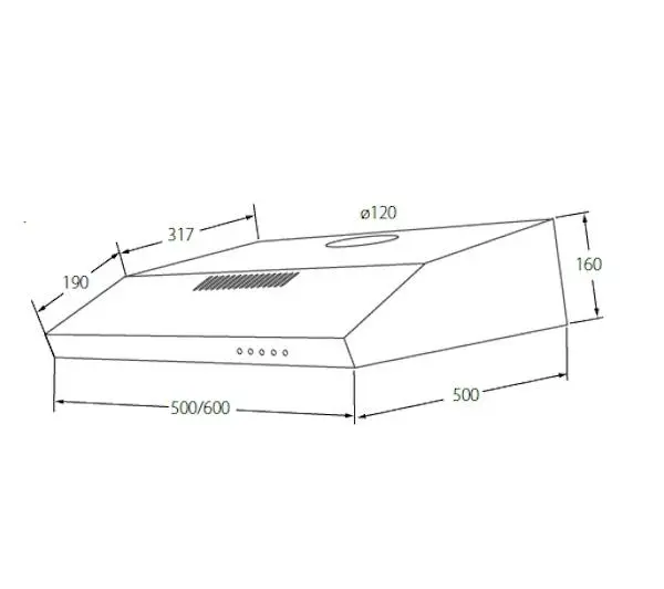 Okap Akpo WK-9 K glass 50 Czarny