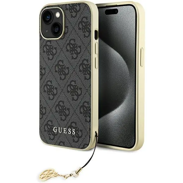 Etui Guess 4G Charms Collection GUHCP15SGF4GGR do iPhone 15 Szary