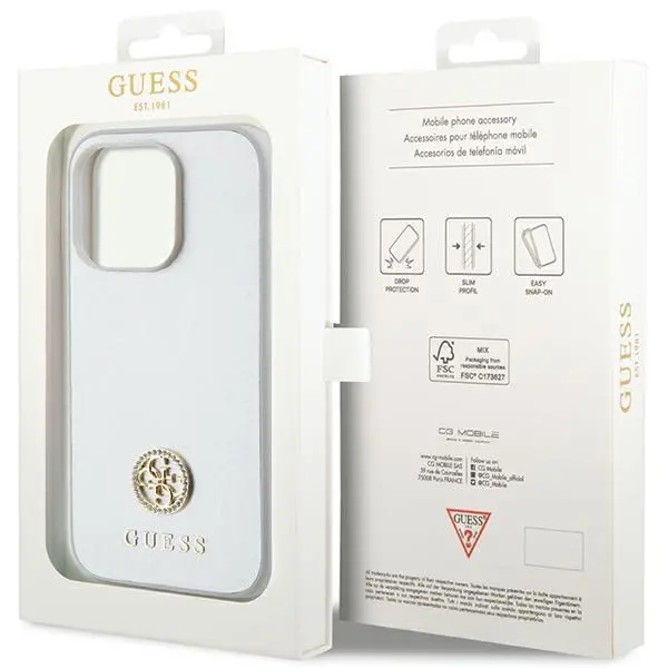 Etui Guess Strass Metal Logo GUHCP15XPS4DGPS do iPhone 15 Pro Max Srebrny