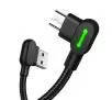 Kabel Mcdodo USB do microUSB kątowy CA-5773 LED 3m Czarny