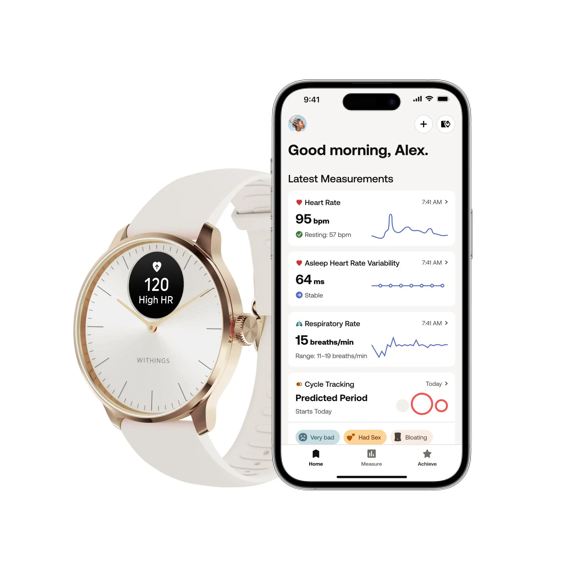 Smartwatch Withings ScanWatch Light 37mm Różowe złoto