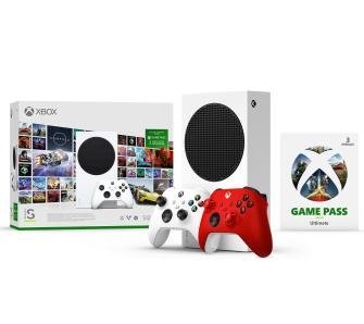 Konsola Xbox Series S 512GB + Game Pass Ultimate 3 m-ce + dodatkowy pad (czerwony)
