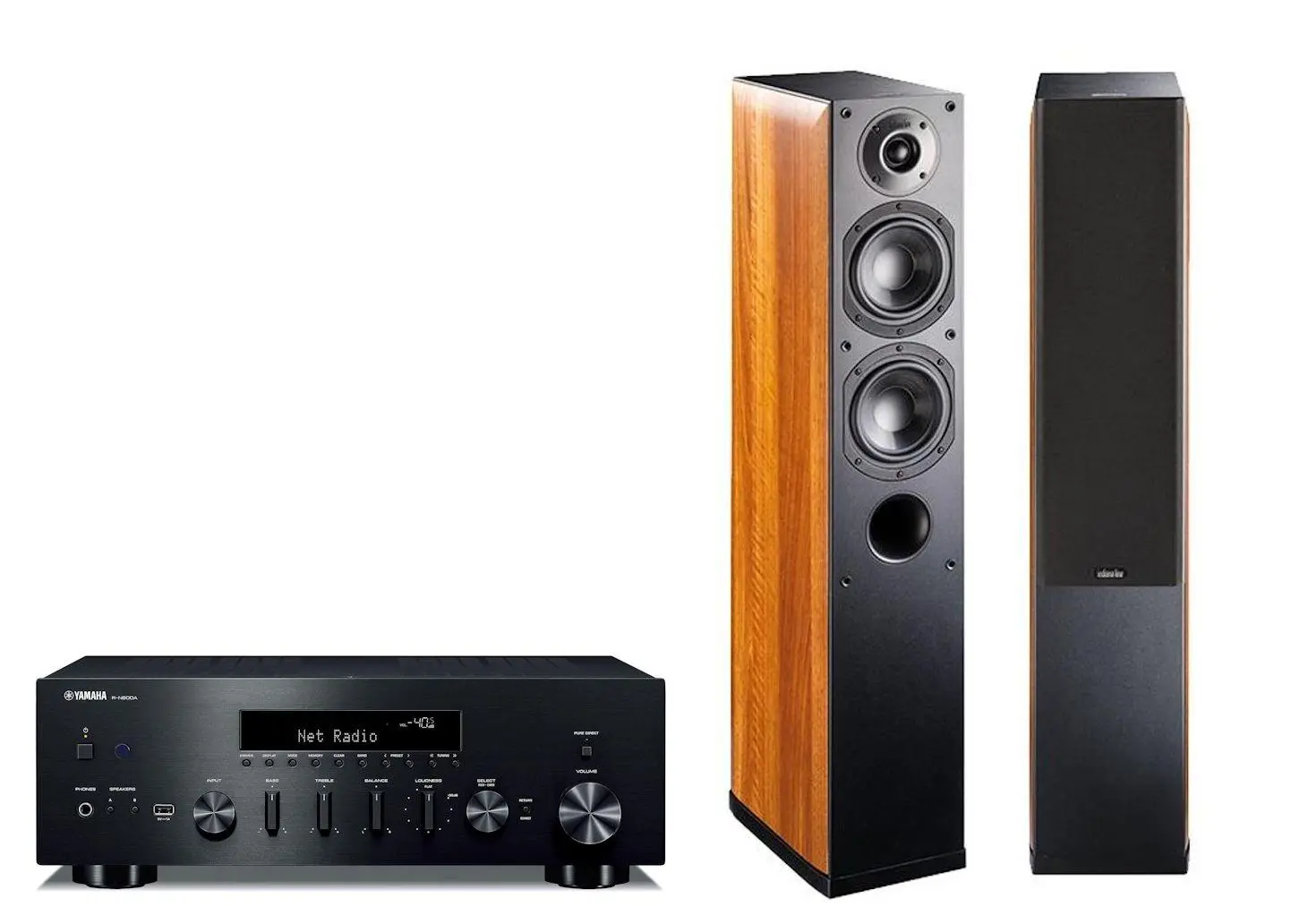 Yamaha R-N600A Czarny, Indiana Line Nota 550 X Orzech