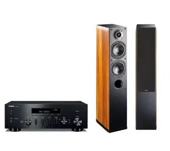 Zestaw stereo Yamaha R-N600A Czarny, Indiana Line Nota 550 X Orzech