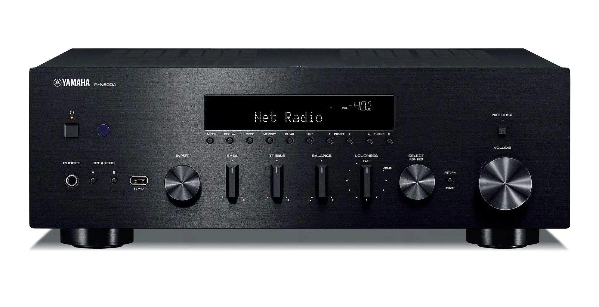 Zestaw stereo Yamaha R-N600A Czarny, Indiana Line Nota 550 X Orzech