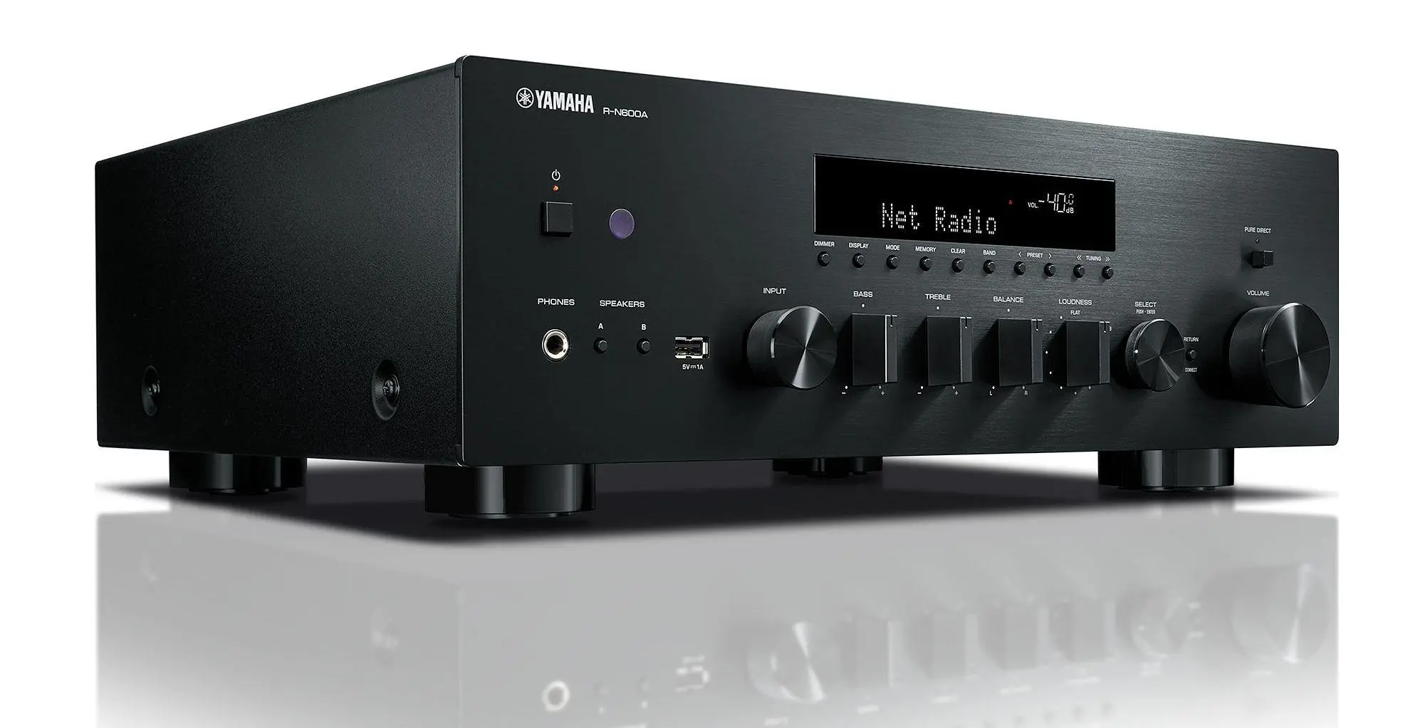 Zestaw stereo Yamaha R-N600A Czarny, Indiana Line Nota 550 X Orzech