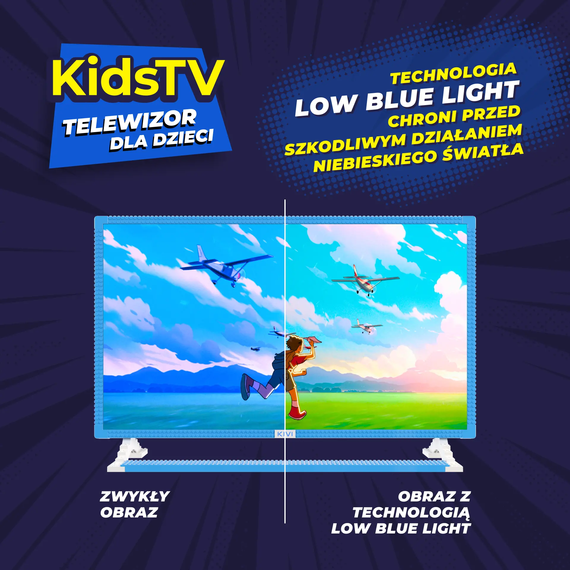 Telewizor KIVI KidsTV dla dzieci  32" LED Full HD Android TV DVB-T2
