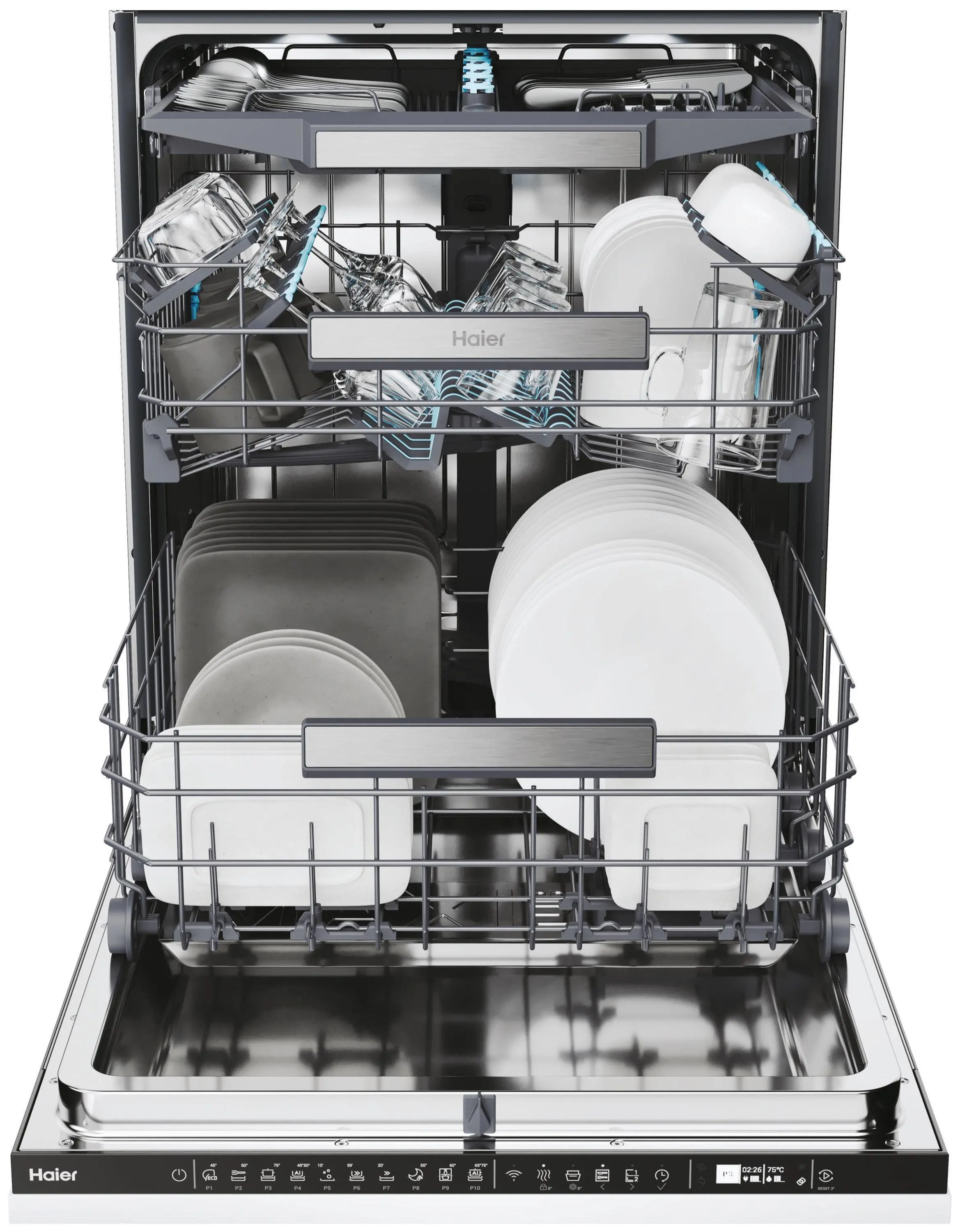 Zmywarka Haier I-Pro Shine Seria 6 XI 4A4M4PB 59,7cm Automatyczne otwieranie drzwi Szuflada na sztućce Zdalne sterowanie