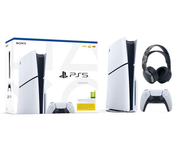 Konsola Sony PlayStation 5 D Chassis (PS5) z napędem 1TB + słuchawki PULSE 3D (szary kamuflaż)