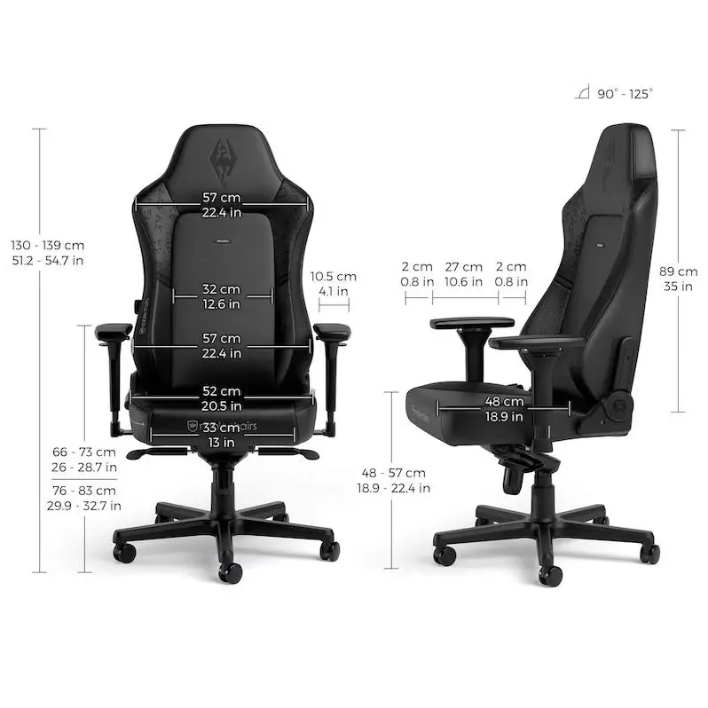 Fotel Noblechairs HERO The Elder Scrolls V: Skyrim 10th Anniversary Edition Gamingowy do 150kg Skóra ECO Czarny