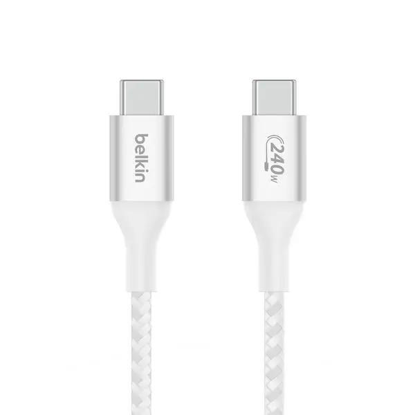 Kabel Belkin USB-C -USB-C Power delivery 240W 2m Nylon Biały