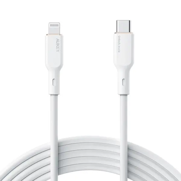 Kabel Aukey USB-C do Lightning MFi 27W 1,8m Biały