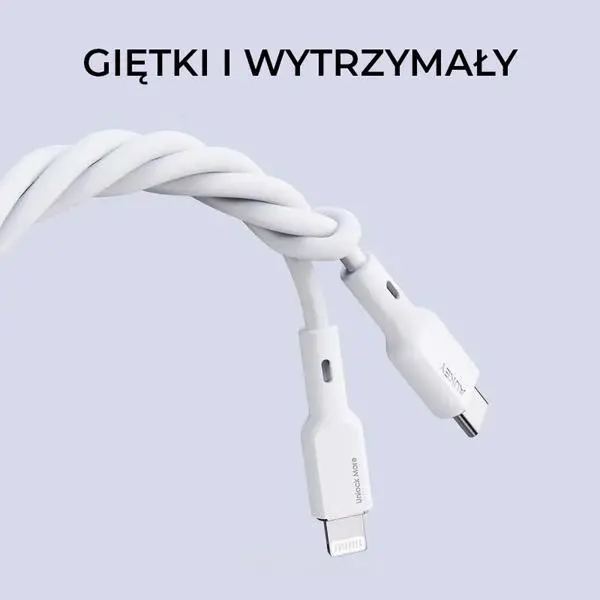 Kabel Aukey USB-C do Lightning MFi 27W 1,8m Biały