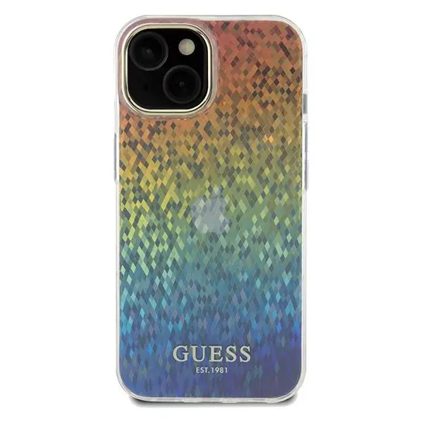 Etui Guess IML Faceted Mirror Disco Iridescent GUHCP14SHDECMI do iPhone 14 / 15 / 13