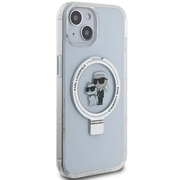 Etui Karl Lagerfeld Ring Stand Karl&Choupettte MagSafe KLHMP14SHMRSKCH do iPhone 14/15/13 Biały