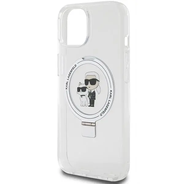 Etui Karl Lagerfeld Ring Stand Karl&Choupettte MagSafe KLHMP14SHMRSKCH do iPhone 14/15/13 Biały