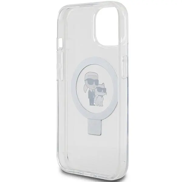 Etui Karl Lagerfeld Ring Stand Karl&Choupettte MagSafe KLHMP14SHMRSKCH do iPhone 14/15/13 Biały