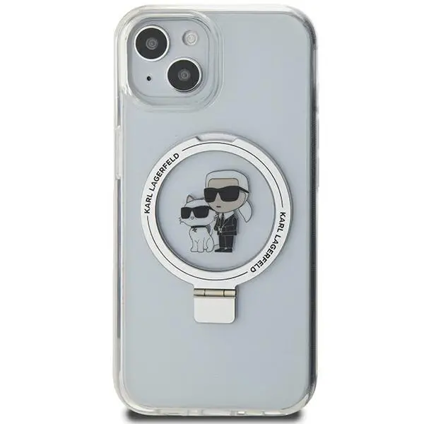 Etui Karl Lagerfeld Ring Stand Karl&Choupettte MagSafe KLHMP14SHMRSKCH do iPhone 14/15/13 Biały