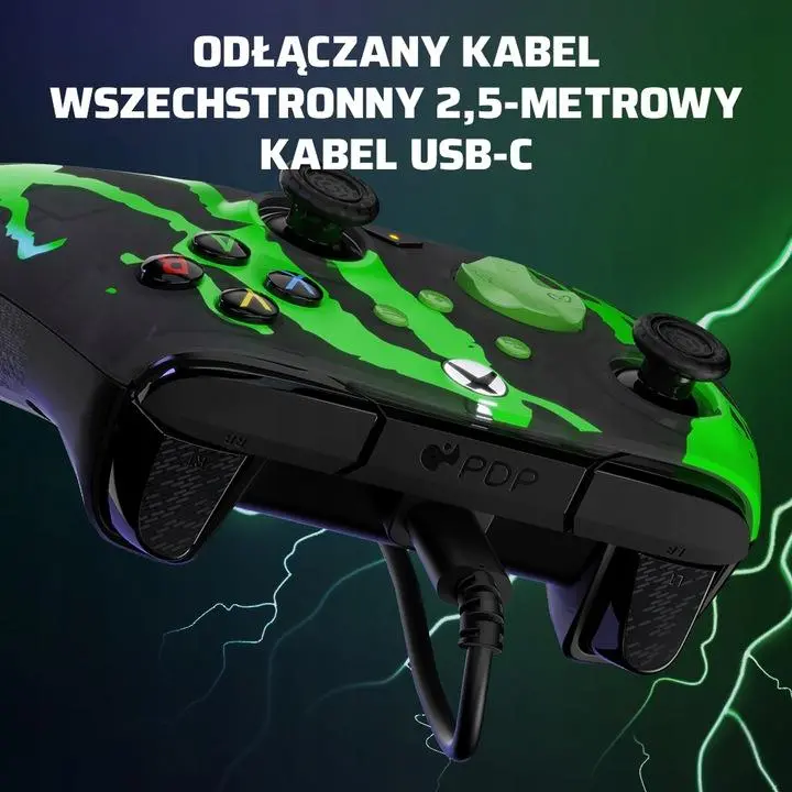 Pad PDP Rematch Glow Jolt Green do Xbox, PC Przewodowy