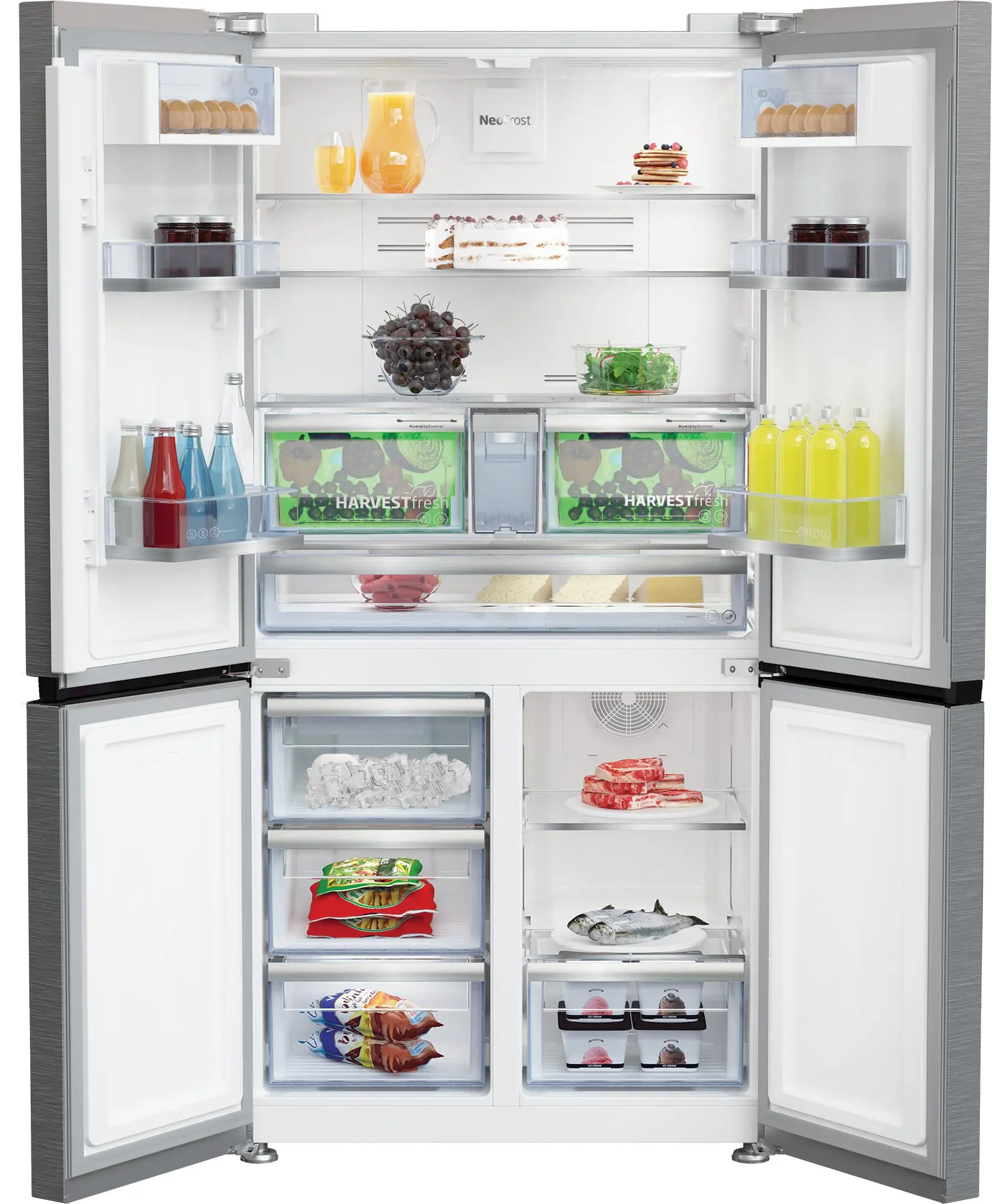 Lodówka Beko GN1416240JXN Pełny No Frost 182cm Komora świeżości Kostkarka Stalowy