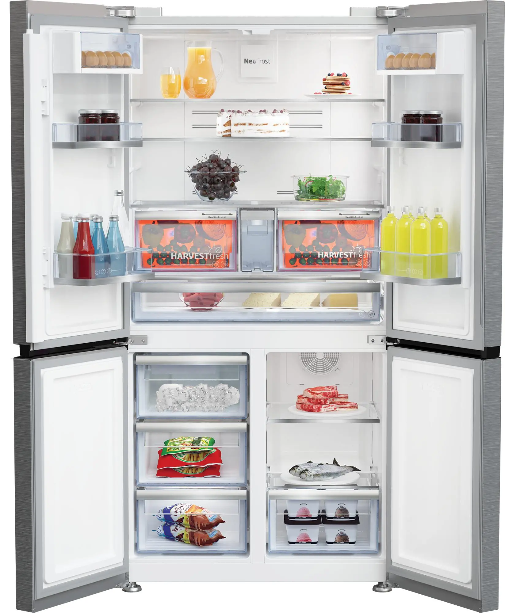 Lodówka Beko GN1416240JXN Pełny No Frost 182cm Komora świeżości Kostkarka Stalowy