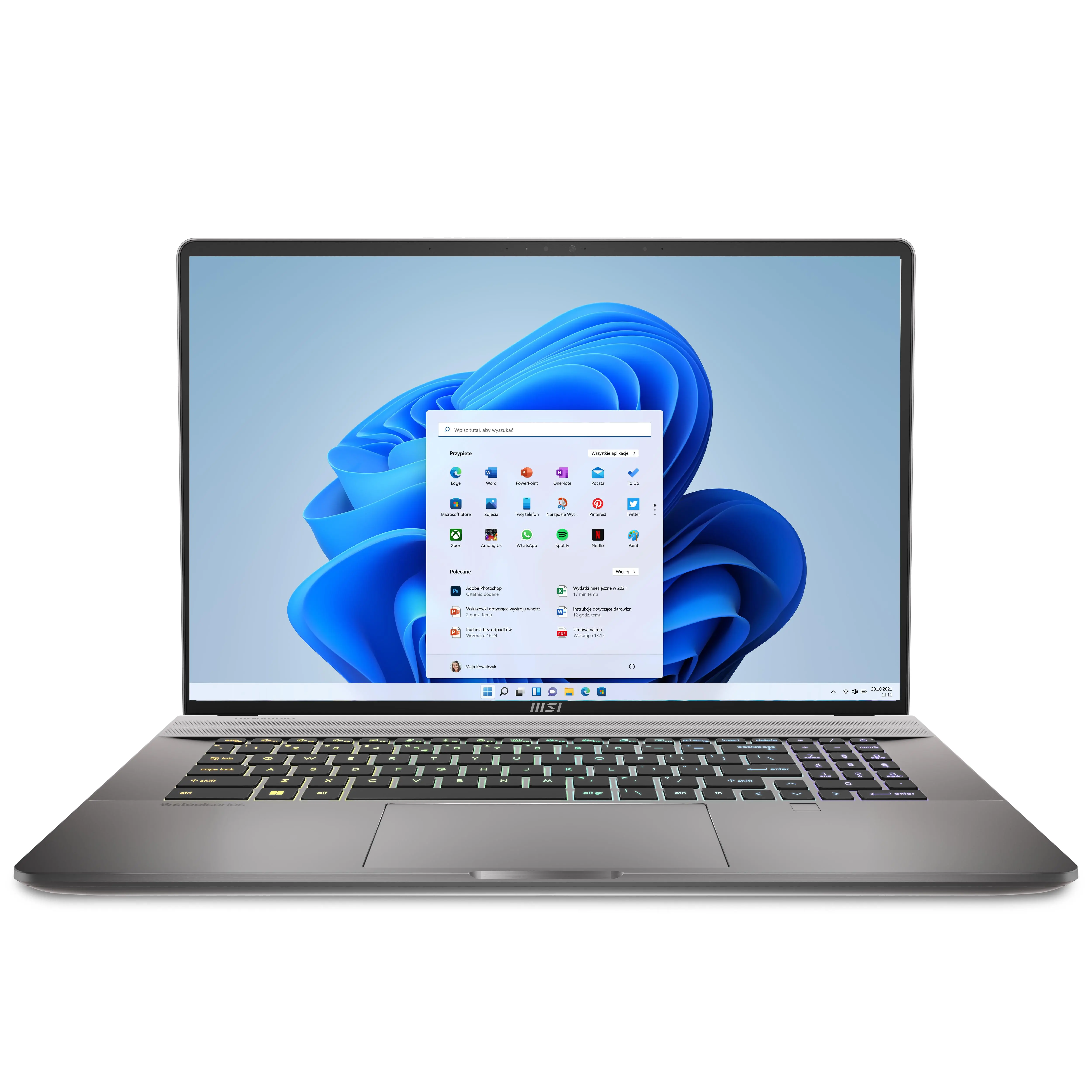 Laptop 2w1 MSI Creator Z17 HX Studio A14VGT-238PL 17" 165Hz i9-14900HX 64GB RAM 2TB Dysk SSD RTX4070 DLSS3 Win11 Pro Szary