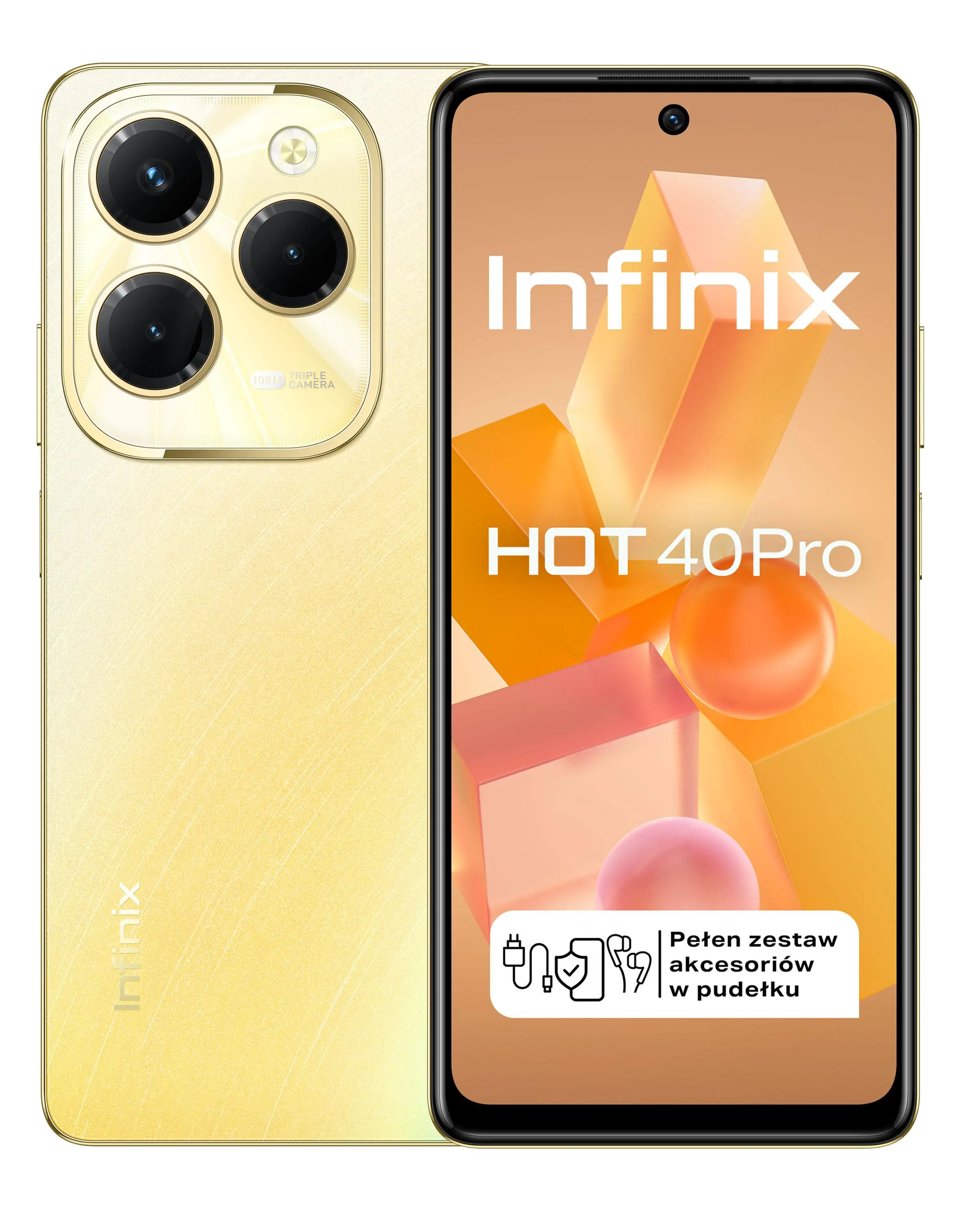 Smartfon Infinix Hot 40 Pro 8/256GB 6,78" 120Hz 108Mpix Złoty