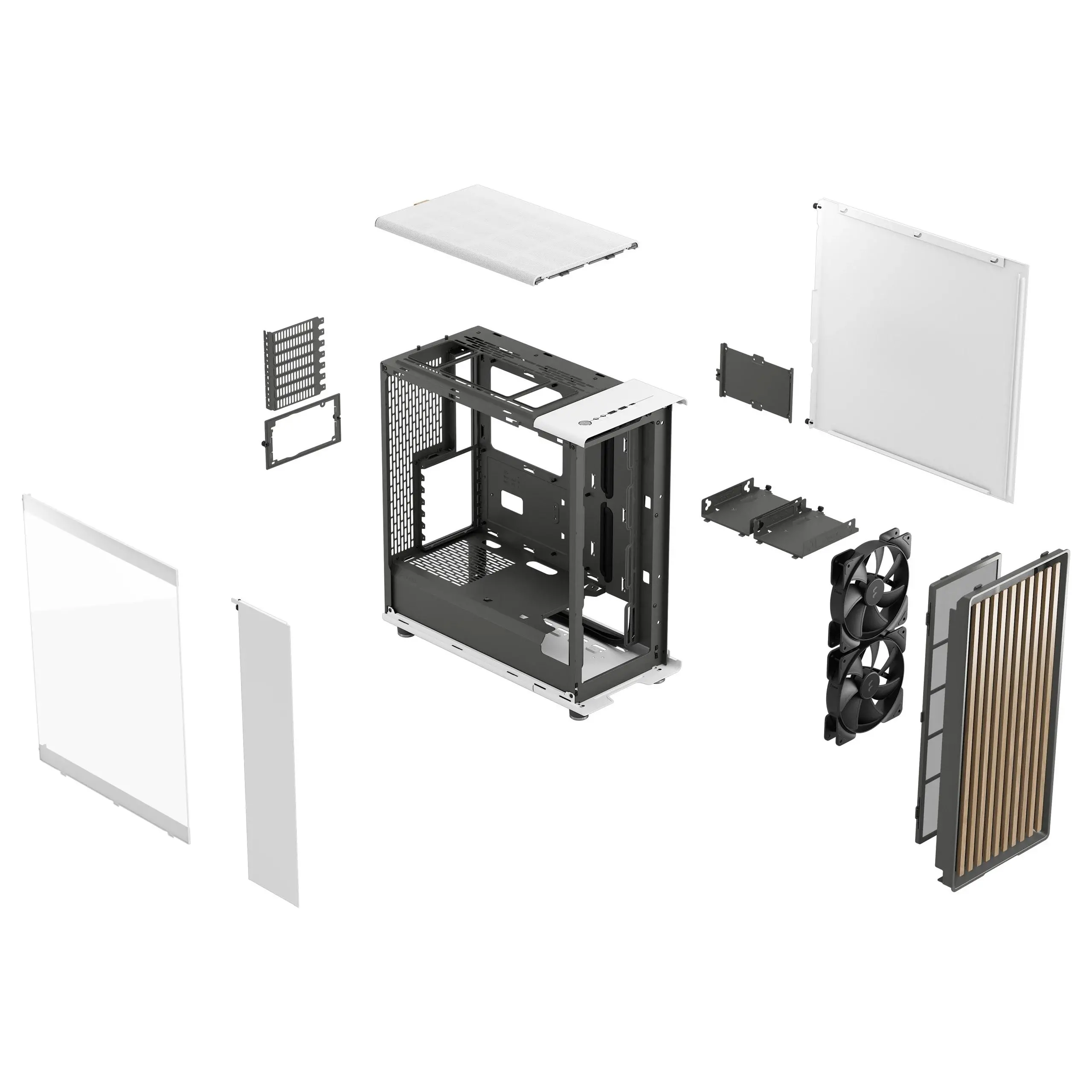 Obudowa Fractal Design North Chalk TG Clear Biały