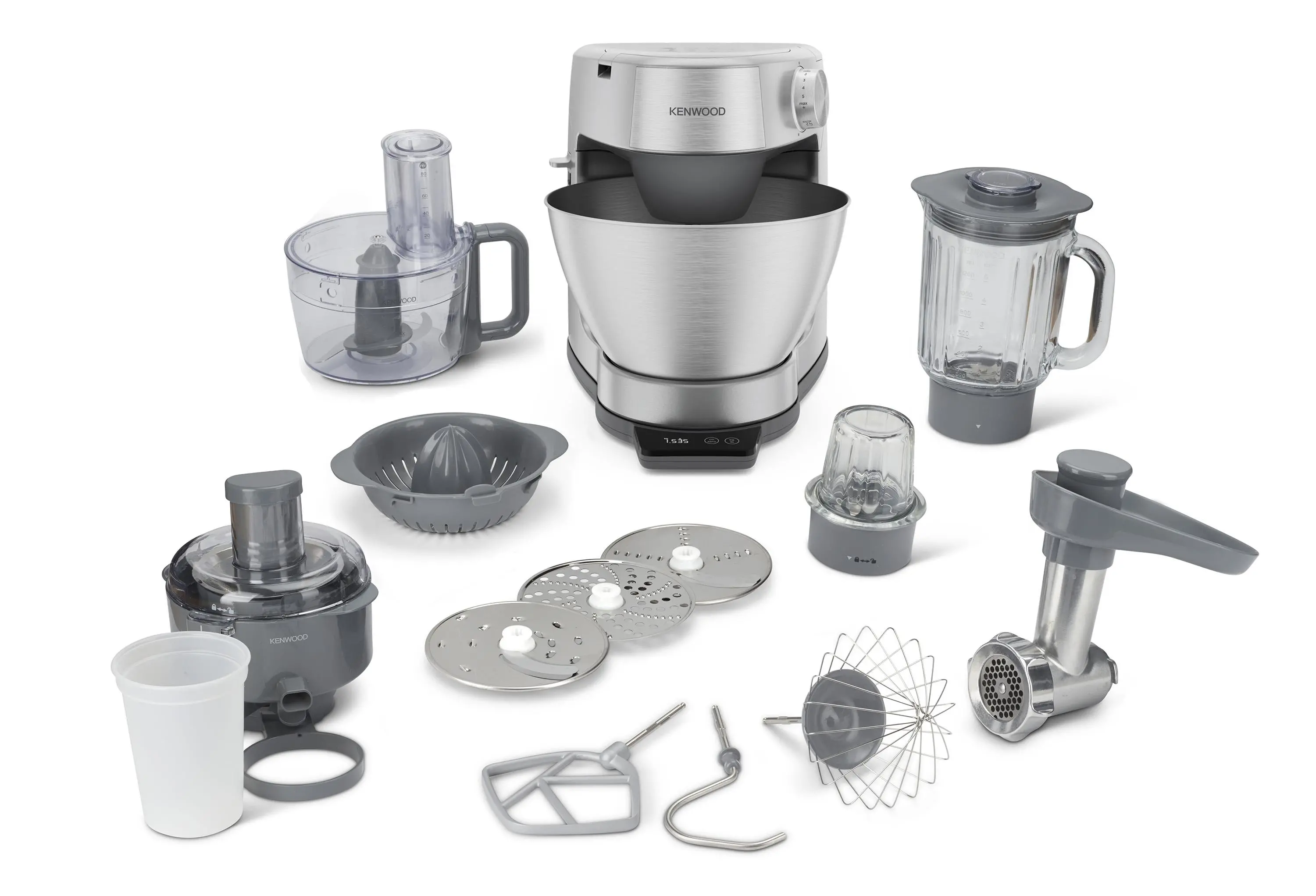 Robot kuchenny Kenwood KHC29A.X0SI 1000W Maszynka do mielenia Wyciskarka do cytrusów Rozdrabniacz Młynek Blender kielichowy