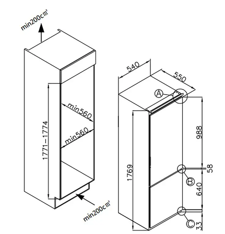 Lodówka Amica BK3265.4U(E) 176,9cm