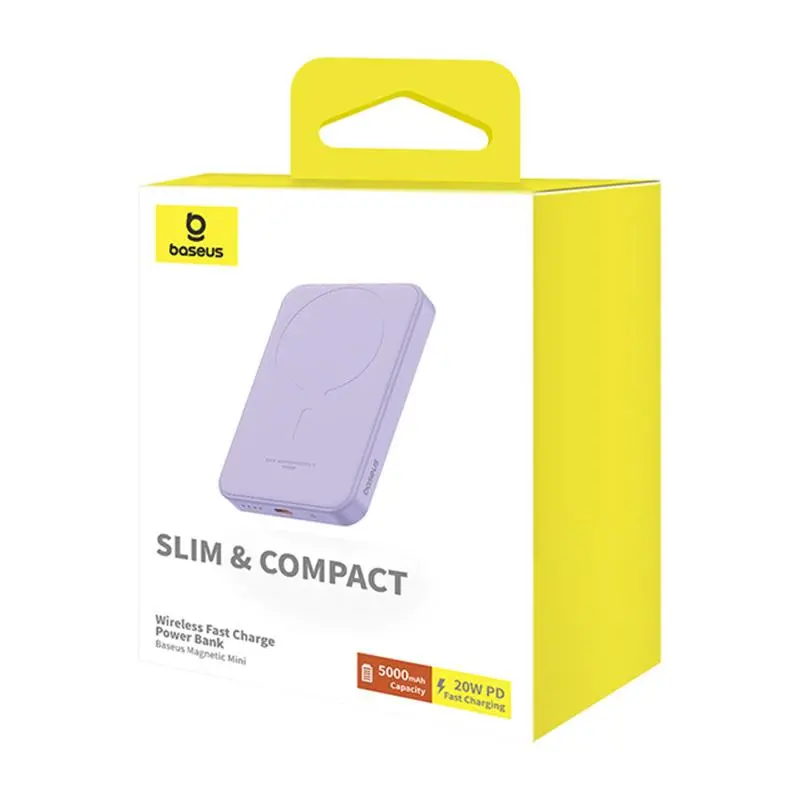 Powerbank Baseus P10022107513-00 Magnetic Mini 5000mAh 20W Fioletowy