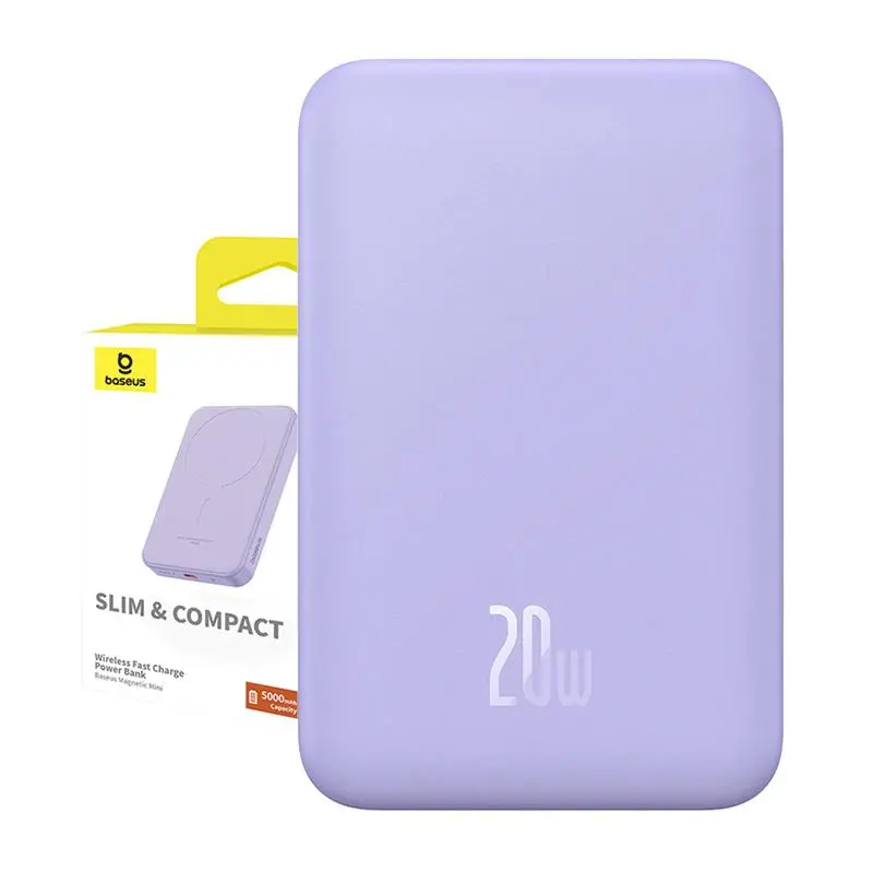 Powerbank Baseus P10022107513-00 Magnetic Mini 5000mAh 20W Fioletowy