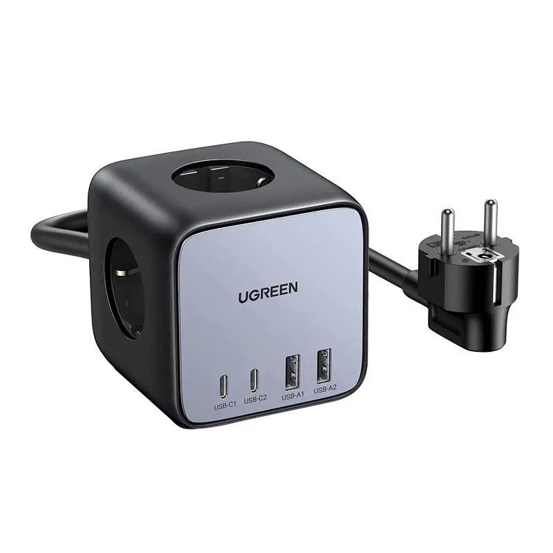 Listwa UGREEN CD268 3 gniazda 1,8m Szaro-czarny