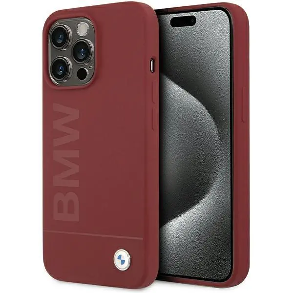 Etui BMW Silicone Pattern MagSafe BMHMP15XSLBLRE do iPhone 15 Pro Max Czerwony