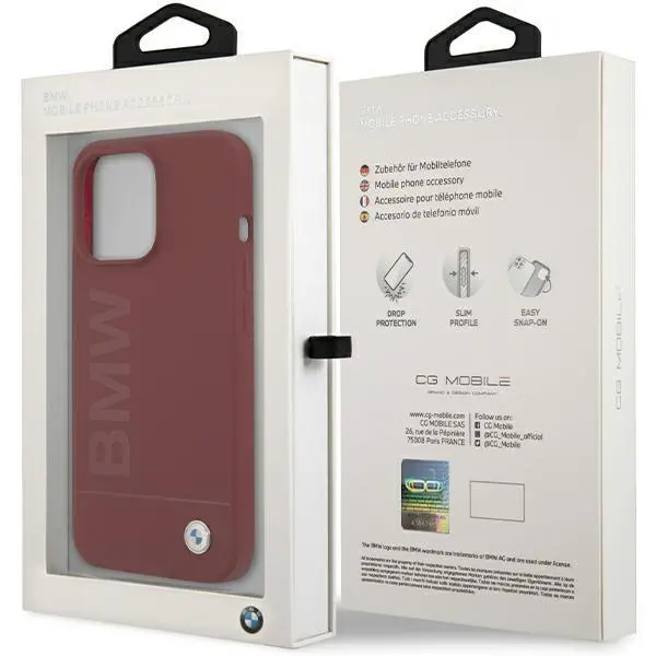 Etui BMW Silicone Pattern MagSafe BMHMP15XSLBLRE do iPhone 15 Pro Max Czerwony