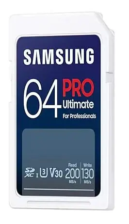 Karta pamięci Samsung PRO Ultimate 2023 SD 64GB 200/130MB/s U3 V30 + czytnik