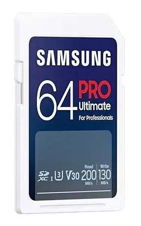 Karta pamięci Samsung PRO Ultimate 2023 SD 64GB 200/130MB/s U3 V30 + czytnik