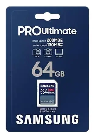 Karta pamięci Samsung PRO Ultimate 2023 SD 64GB 200/130MB/s U3 V30 + czytnik