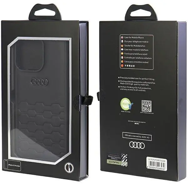 Etui AUDI GT Synthetic Leather AU-TPUPCIP15PM-GT/D2-BK do iPhone 15 Pro Max Czarny