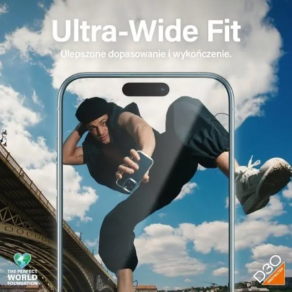 Szkło hybrydowe PanzerGlass Matrix D3O UWF iPhone 15 Pro Max Ultra-Wide-Fit rPET Screen Protection Easy Aligner Included