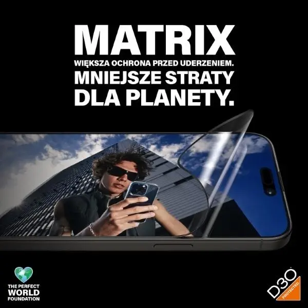 Szkło hybrydowe PanzerGlass Matrix D3O UWF iPhone 15 Pro Max Ultra-Wide-Fit rPET Screen Protection Easy Aligner Included