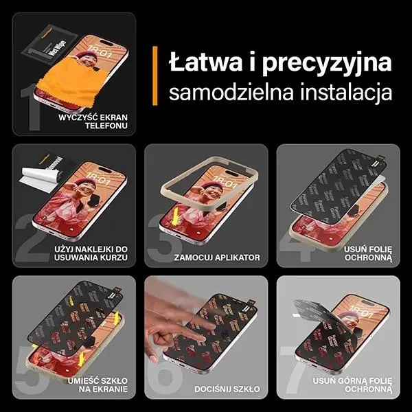 Szkło hartowane PanzerGlass Ultra-Wide Fit iPhone 15 Pro Max Privacy Screen Protection Easy Aligner Included